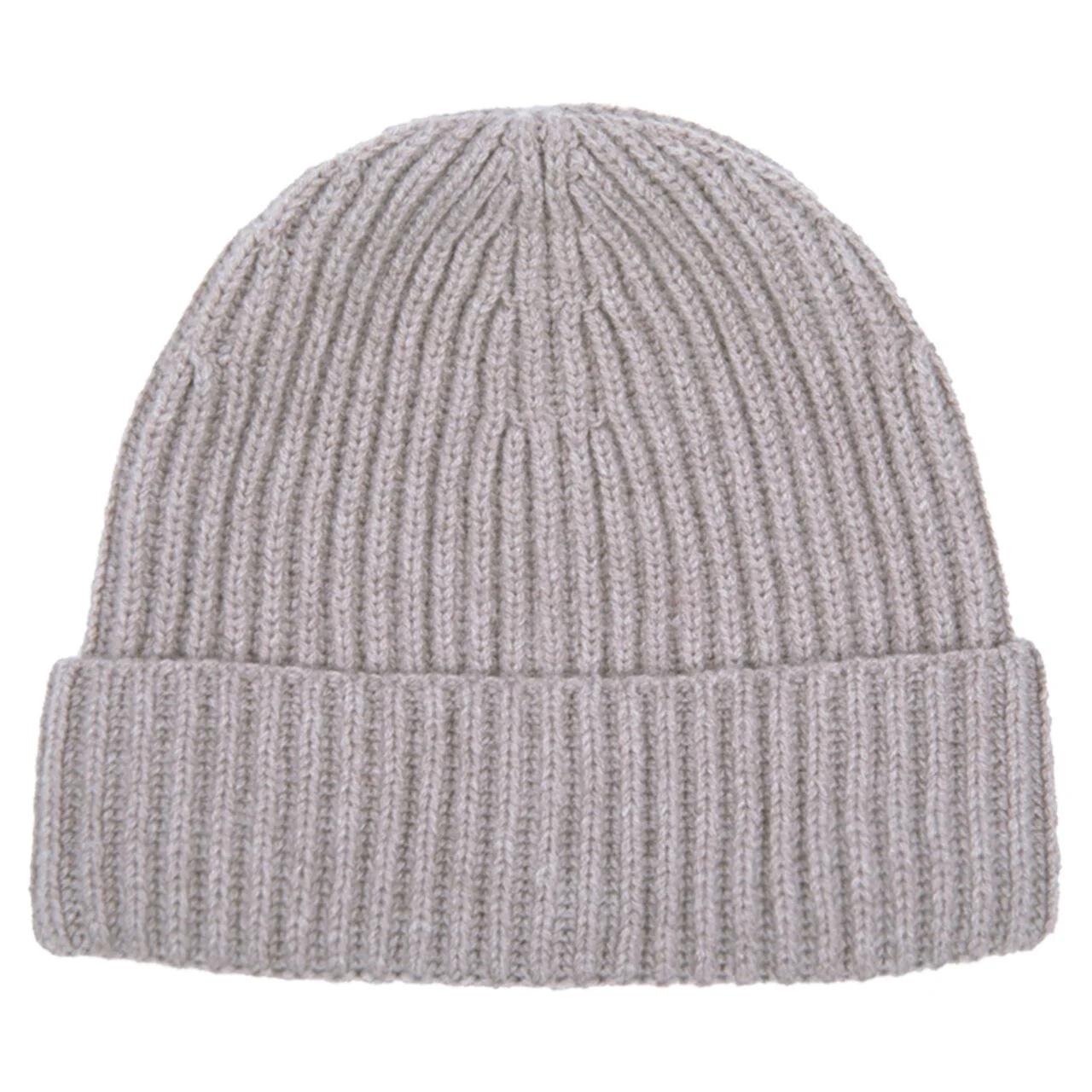Berretto a coste in puro cashmere